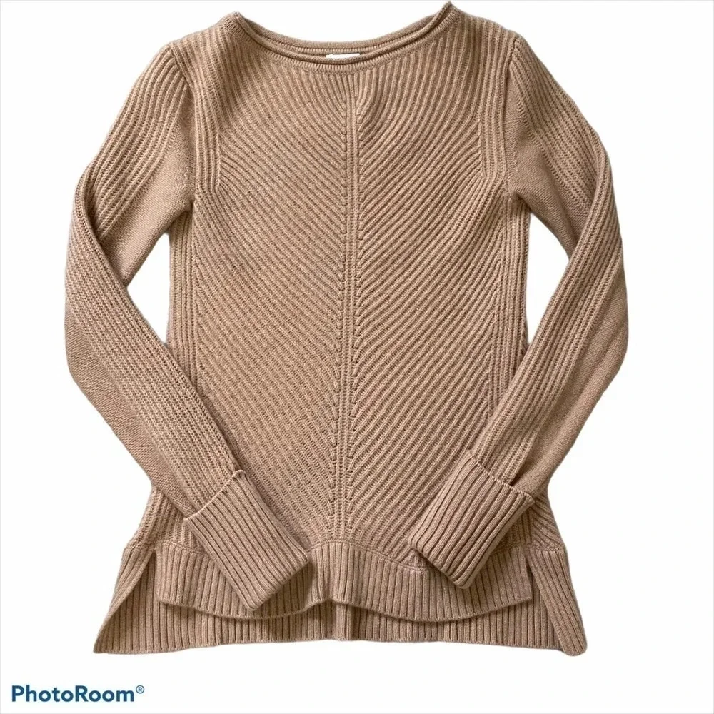 VINCE Directional Ribbed Sweater Wool Cashmere S